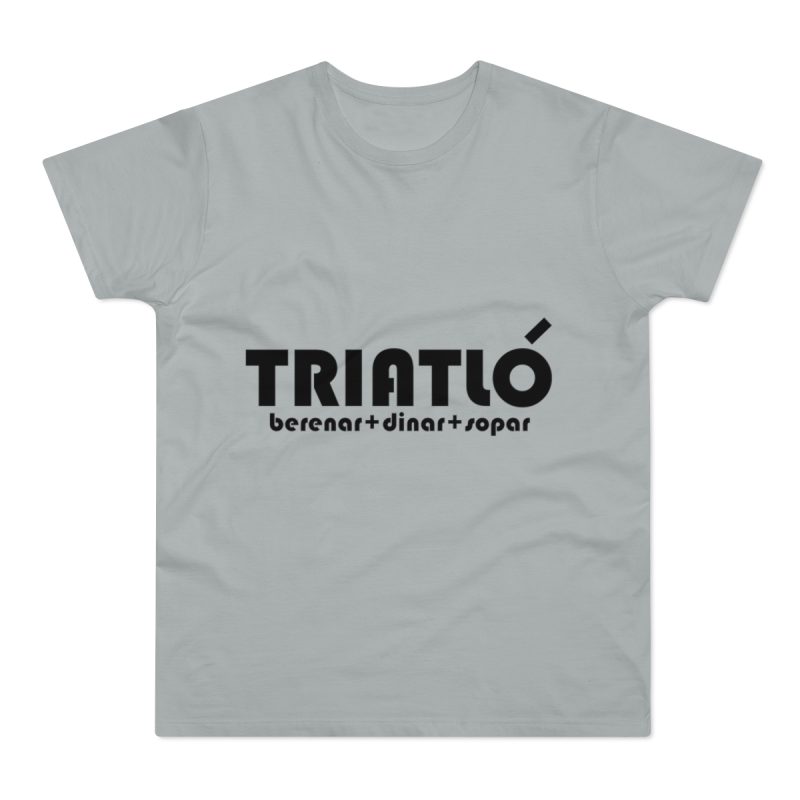 Camiseta hombre punto liso - Gris Pacifico - Triatló: berenar + dinar + sopar