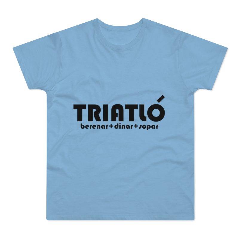 Camiseta hombre punto liso - Azul cielo - Triatló: berenar + dinar + sopar