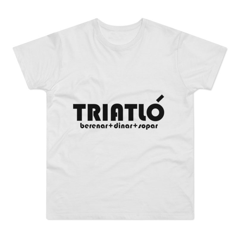 Camiseta hombre punto liso - Blanco - Triatló: berenar + dinar + sopar