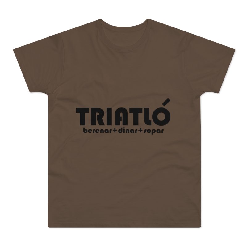 Camiseta hombre punto liso - Marron chocolate - Triatló: berenar + dinar + sopar