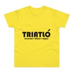 Camiseta hombre punto liso - Amarillo solar - Triatló: berenar + dinar + sopar