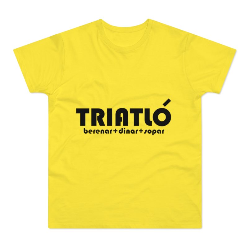 Camiseta hombre punto liso - Amarillo solar - Triatló: berenar + dinar + sopar