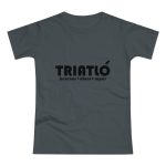 Camiseta mujer punto liso - Gris oscuro - Triatló: berenar + dinar + sopar Camiseta mujer punto liso - Gris oscuro - Triatló: berenar + dinar + sopar