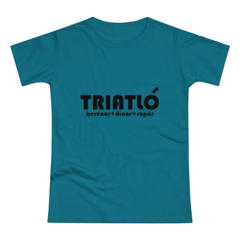 Camiseta mujer punto liso - Azul diva - Triatló: berenar + dinar + sopar