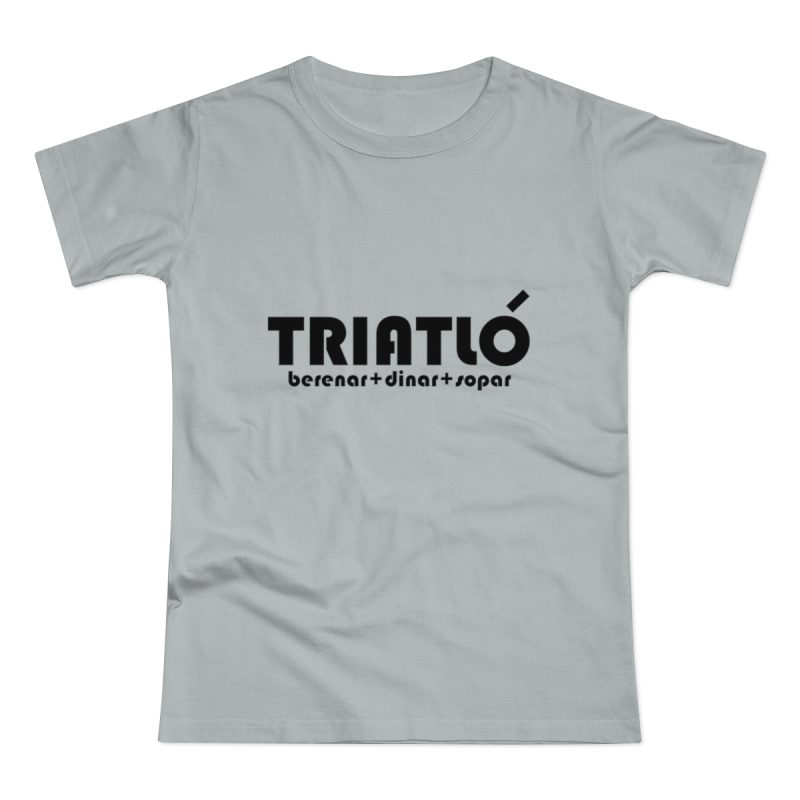 Camiseta mujer punto liso - Gris Pacifico - Triatló: berenar + dinar + sopar
