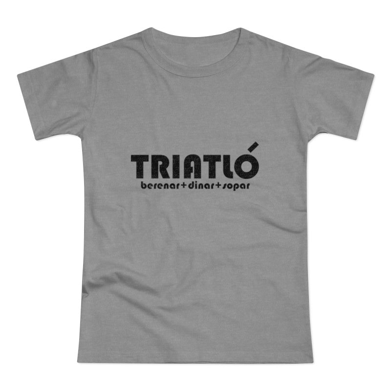 Camiseta mujer punto liso - Gris deportivo jaspeado - Triatló: berenar + dinar + sopar