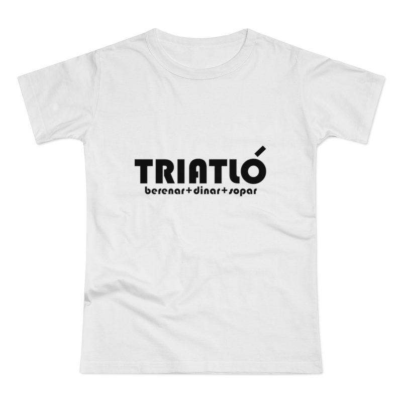 Camiseta mujer punto liso - Blanco - Triatló: berenar + dinar + sopar