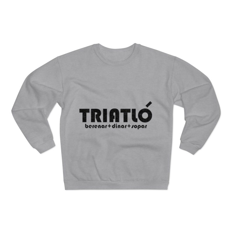 Sudadera cuello redondo premium - Gris jaspeado claro - Triatló: berenar + dinar + sopar