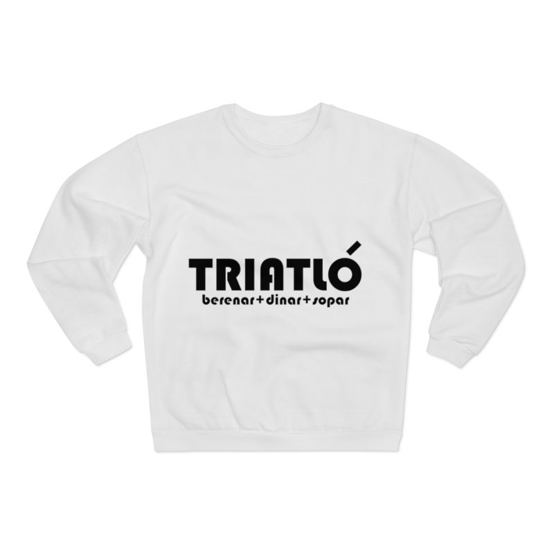 Sudadera cuello redondo premium - Blanco - Triatló: berenar + dinar + sopar