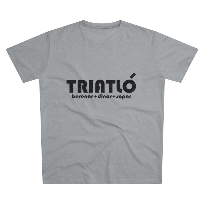 Camiseta hombre corte moderno - Gris Oxford claro - Triatló: berenar + dinar + sopar Camiseta hombre corte moderno - Gris Oxford claro - Triatló: berenar + dinar + sopar