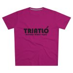 Camiseta hombre corte moderno - Rosa oscuro - Triatló: berenar + dinar + sopar Camiseta hombre corte moderno - Rosa oscuro - Triatló: berenar + dinar + sopar