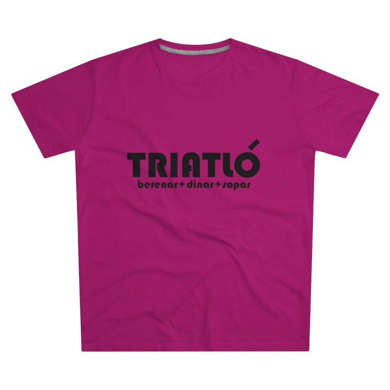 Camiseta hombre corte moderno - Rosa oscuro - Triatló: berenar + dinar + sopar