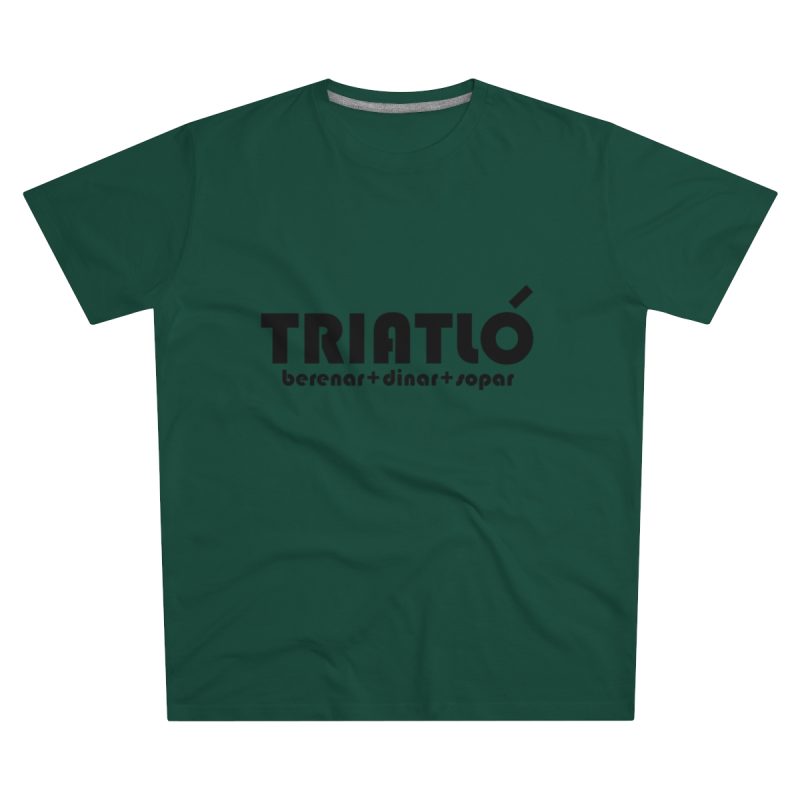 Camiseta hombre corte moderno - Verde botella - Triatló: berenar + dinar + sopar