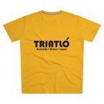 Camiseta hombre corte moderno - Amarillo girasol - Triatló: berenar + dinar + sopar Camiseta hombre corte moderno - Amarillo girasol - Triatló: berenar + dinar + sopar
