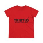 Camiseta mujer algodon medio - Rojo - Triatló: berenar + dinar + sopar Camiseta mujer algodon medio - Rojo - Triatló: berenar + dinar + sopar