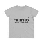 Camiseta mujer algodon medio - Gris deportivo - Triatló: berenar + dinar + sopar Camiseta mujer algodon medio - Gris deportivo - Triatló: berenar + dinar + sopar