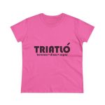 Camiseta mujer algodon medio - Rosa azalea - Triatló: berenar + dinar + sopar Camiseta mujer algodon medio - Rosa azalea - Triatló: berenar + dinar + sopar