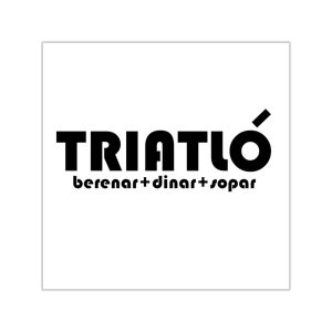 Pegatinas de vinilo cuadradas - Triatló: berenar + dinar + sopar