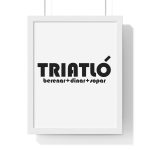 Poster enmarcado vertical - Blanco - Triatló: berenar + dinar + sopar