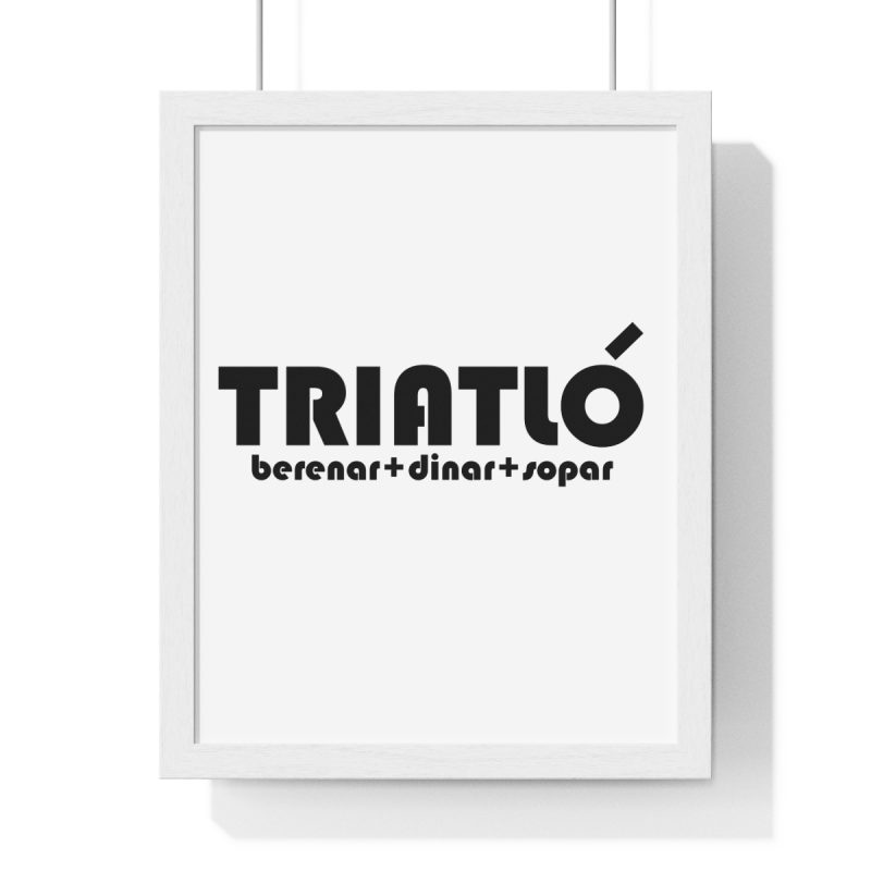 Poster enmarcado vertical - Blanco - Triatló: berenar + dinar + sopar