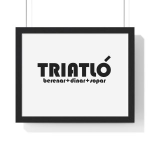 Poster enmarcado horizontal - Negro - Triatló: berenar + dinar + sopar