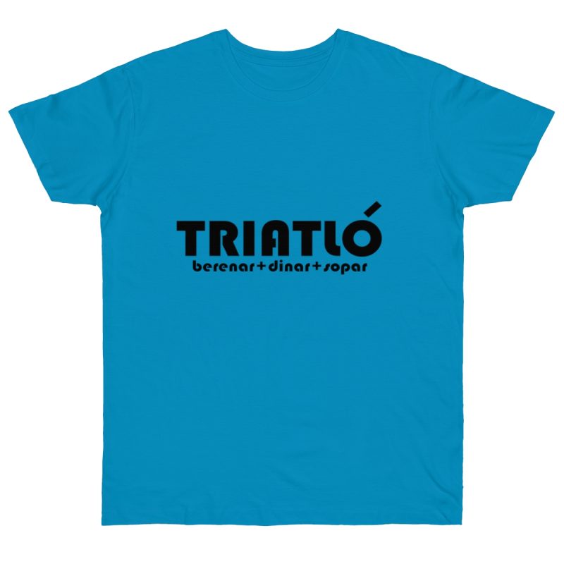 Camiseta punto liso - Azul atolon - Triatló: berenar + dinar + sopar