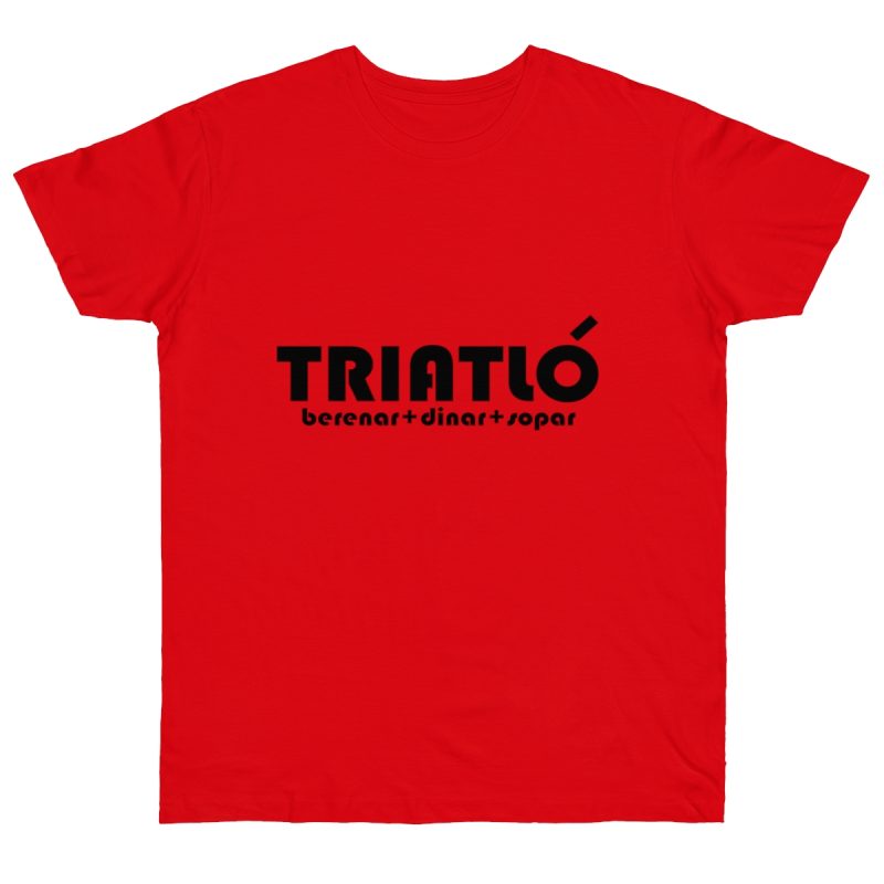 Camiseta punto liso - Rojo fuego - Triatló: berenar + dinar + sopar