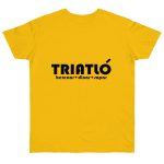 Camiseta punto liso - Amarillo dorado - Triatló: berenar + dinar + sopar