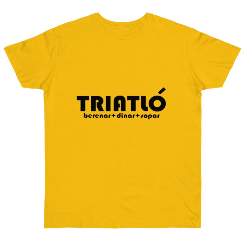 Camiseta punto liso - Amarillo dorado - Triatló: berenar + dinar + sopar