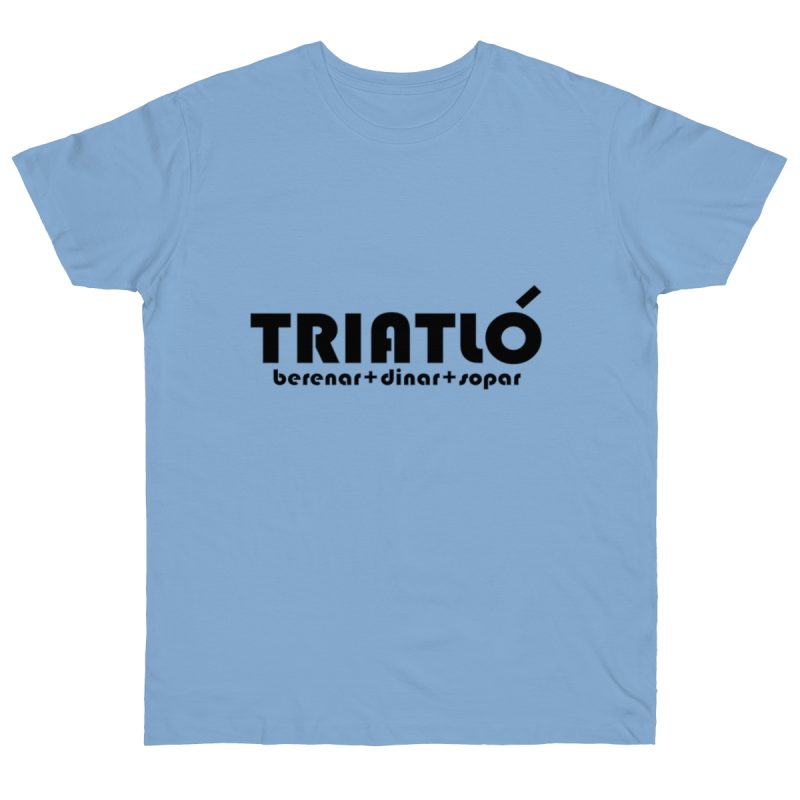 Camiseta punto liso - Azul cielo - Triatló: berenar + dinar + sopar