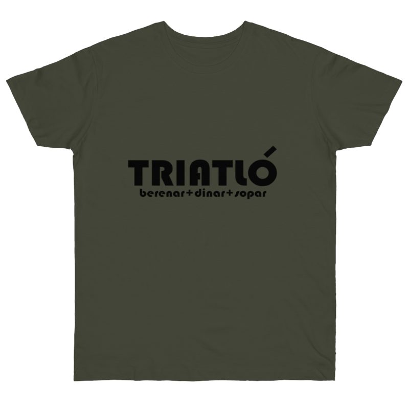 Camiseta punto liso - Caqui urbano - Triatló: berenar + dinar + sopar