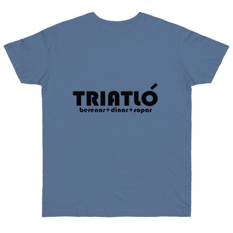 Camiseta punto liso - Azul vaquero - Triatló: berenar + dinar + sopar