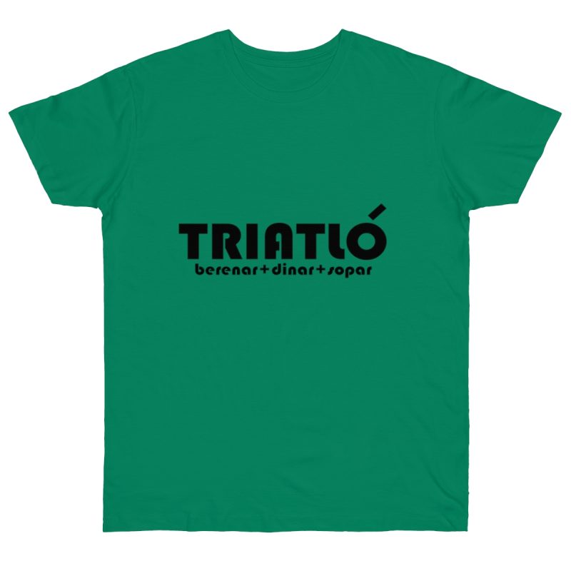 Camiseta punto liso - Verde Kelly - Triatló: berenar + dinar + sopar