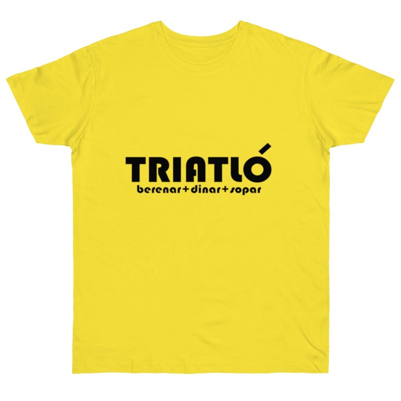 Camiseta punto liso - Amarillo solar - Triatló: berenar + dinar + sopar