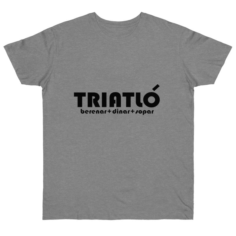 Camiseta punto liso - Gris deportivo jaspeado - Triatló: berenar + dinar + sopar