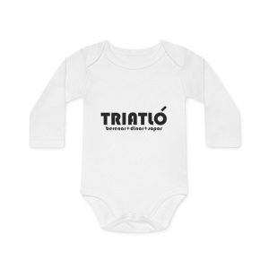 Body bebe manga larga organico - Blanco - Triatló: berenar + dinar + sopar