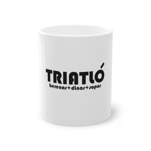 Taza estandar 325 ml - Blanco - Triatló: berenar + dinar + sopar