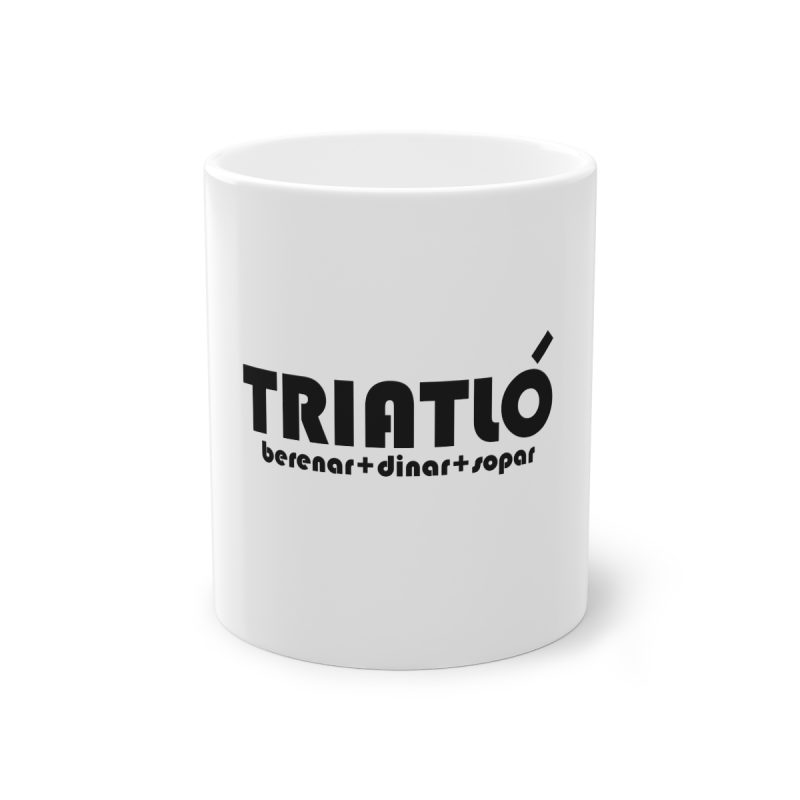 Taza estandar 325 ml - Blanco - Triatló: berenar + dinar + sopar Taza estandar 325 ml - Blanco - Triatló: berenar + dinar + sopar