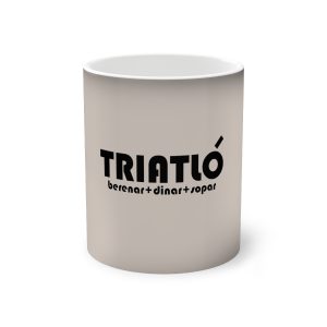 Taza magica que cambia de color - Negro - Triatló: berenar + dinar + sopar