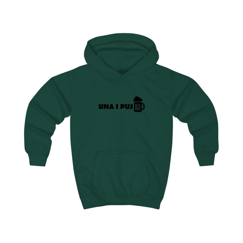 Sudadera con capucha infantil - Verde botella - Una i pus