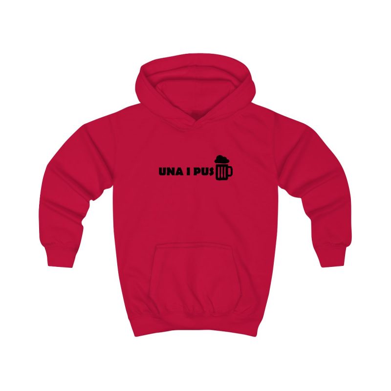 Sudadera con capucha infantil - Rojo fuego - Una i pus