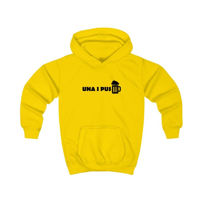 Sudadera con capucha infantil - Amarillo sol - Una i pus