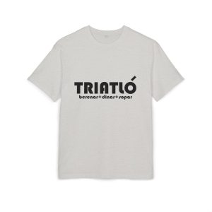 Camiseta oversize gruesa - Gris jaspeado claro - Triatló: berenar + dinar + sopar