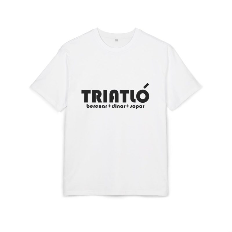 Camiseta oversize gruesa - Blanco - Triatló: berenar + dinar + sopar