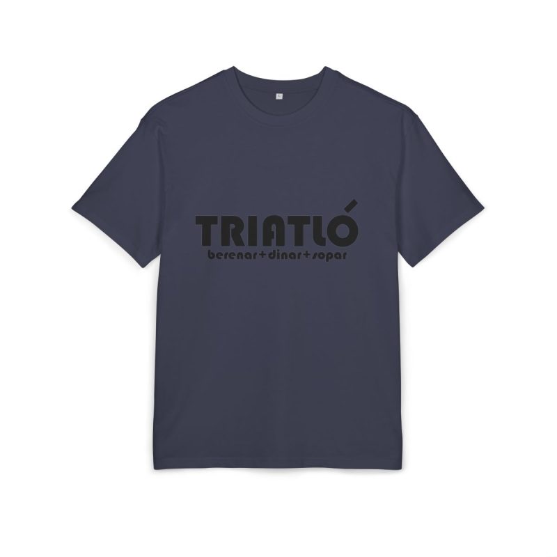 Camiseta oversize gruesa - Azul marino - Triatló: berenar + dinar + sopar