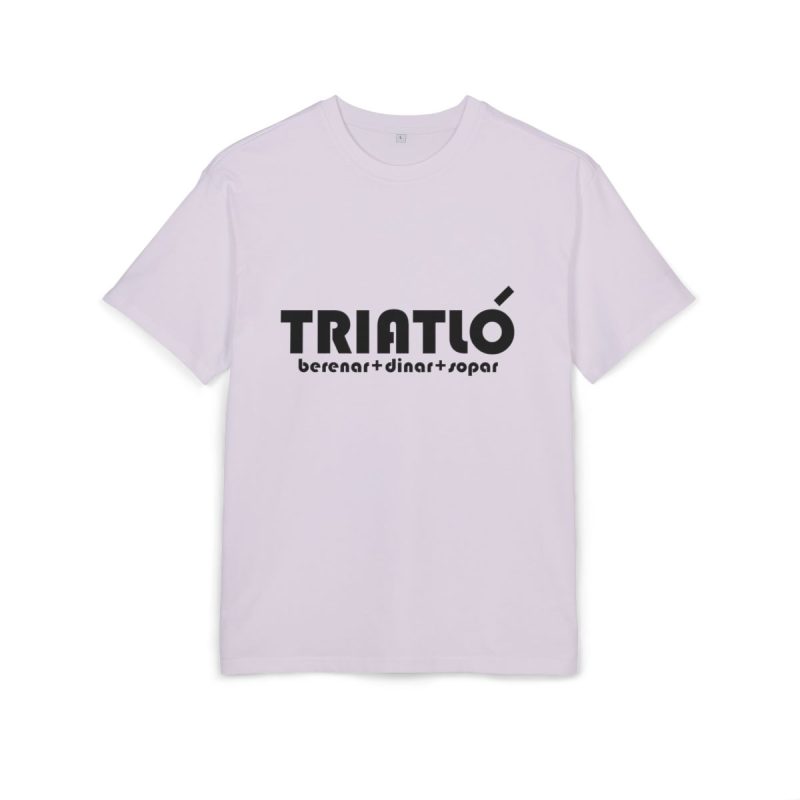 Camiseta oversize gruesa - Lila - Triatló: berenar + dinar + sopar