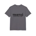 Camiseta oversize gruesa - Gris iman - Triatló: berenar + dinar + sopar