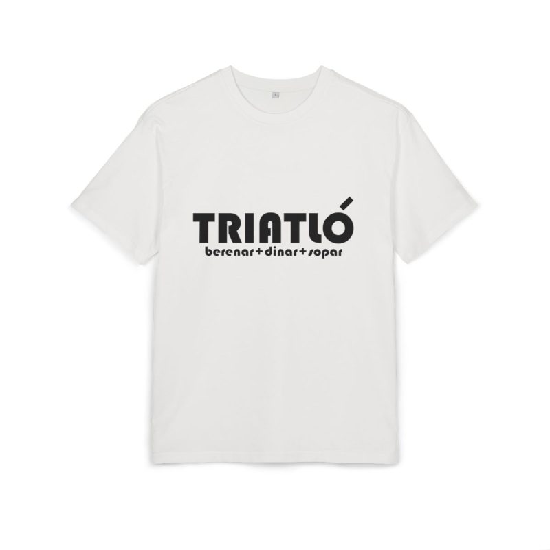 Camiseta oversize gruesa - Blanco puro - Triatló: berenar + dinar + sopar