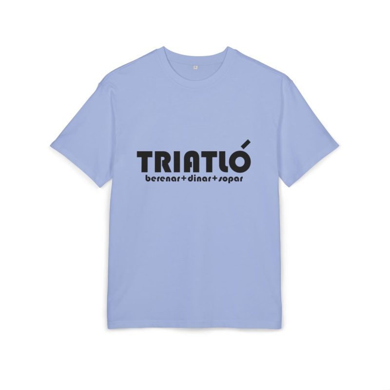 Camiseta oversize gruesa - Azul violeta - Triatló: berenar + dinar + sopar