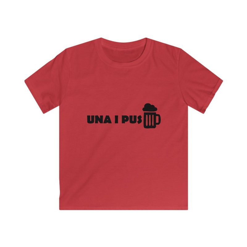 Camiseta infantil Softstyle - Rojo - Una i pus